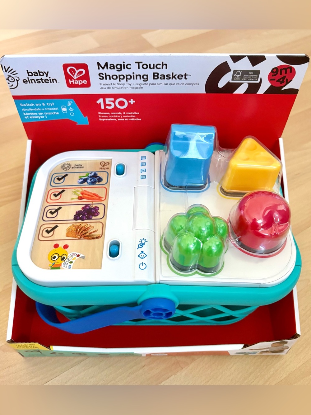 Baby Einstein + Hape Magic Touch Shopping Basket & Shape Sorter Toy